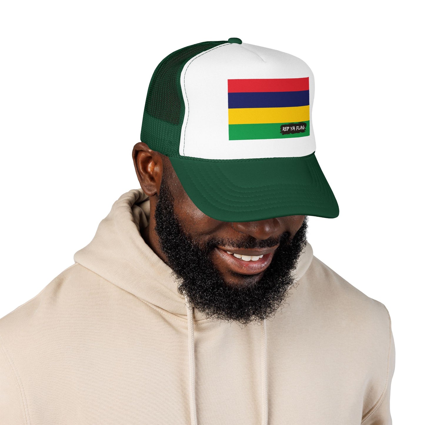 Mauritius Flag Foam Trucker Hat | Mauritian Pride Snapback Cap | Rep Ya Flag