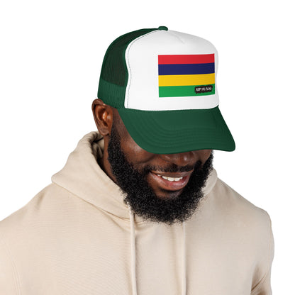 Mauritius Flag Foam Trucker Hat | Mauritian Pride Snapback Cap | Rep Ya Flag