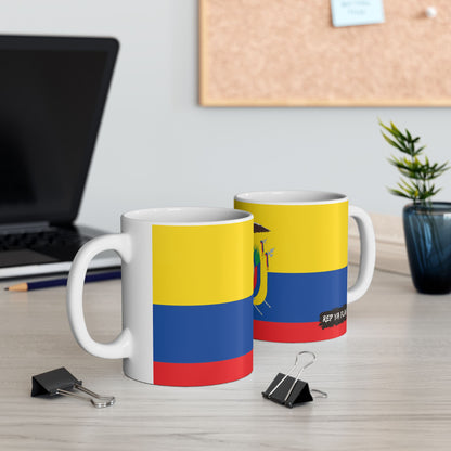 Ecuador Flag Coffee Tea Mug 11oz 15oz | Rep Ya Flag Ceramic Mug