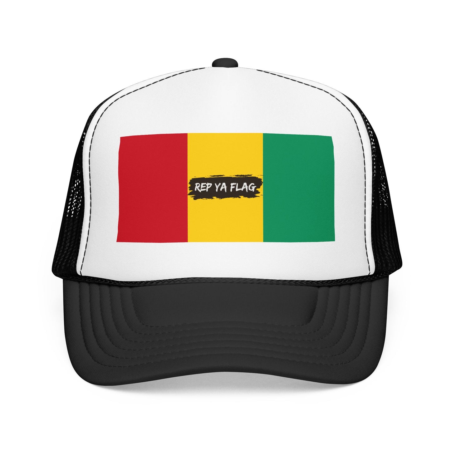Guinea Flag Foam Trucker Hat | Guinean Pride Snapback Cap | Rep Ya Flag