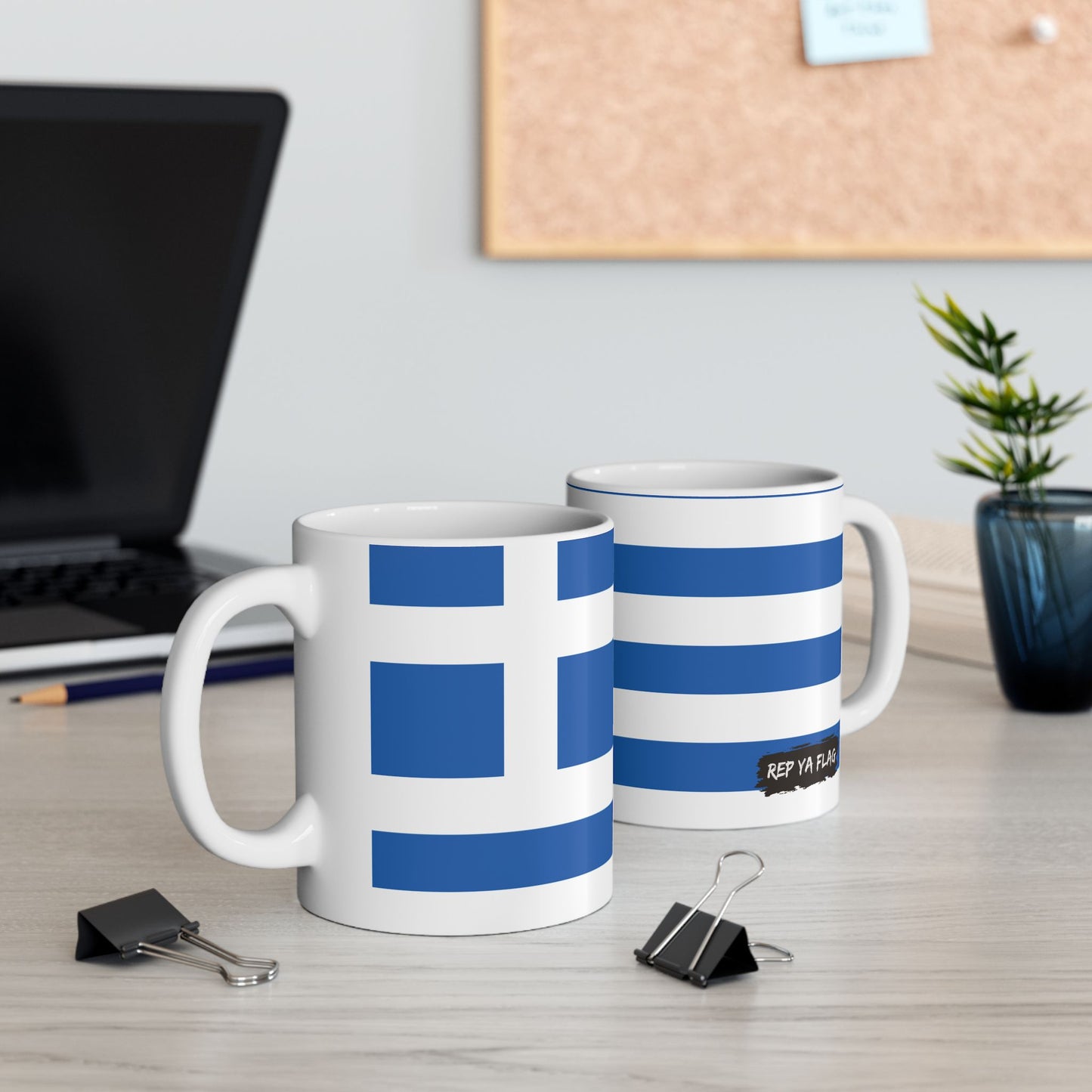 Greece Flag Coffee Tea Mug 11oz 15oz | Rep Ya Flag Ceramic Mug