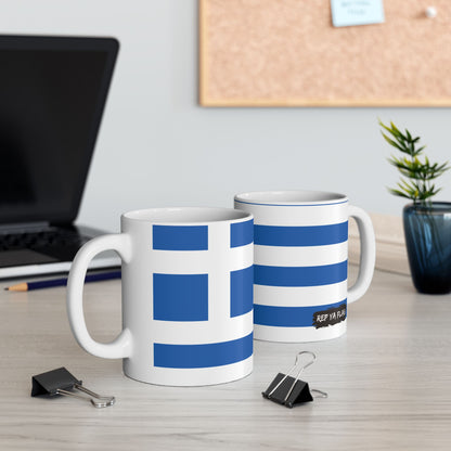 Greece Flag Coffee Tea Mug 11oz 15oz | Rep Ya Flag Ceramic Mug