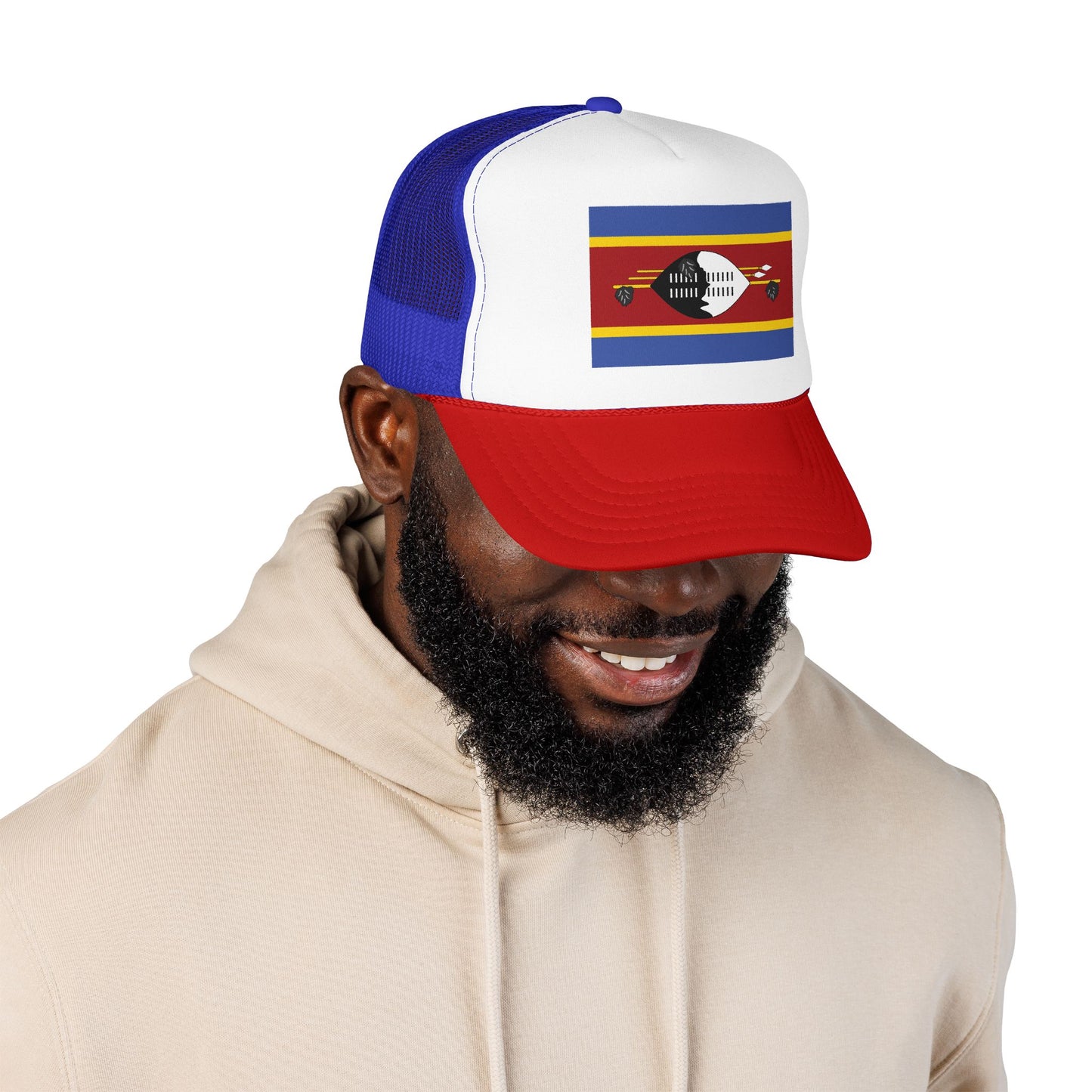 Eswatini Flag Foam Trucker Hat | Swazi Pride Snapback Cap | Rep Ya Flag