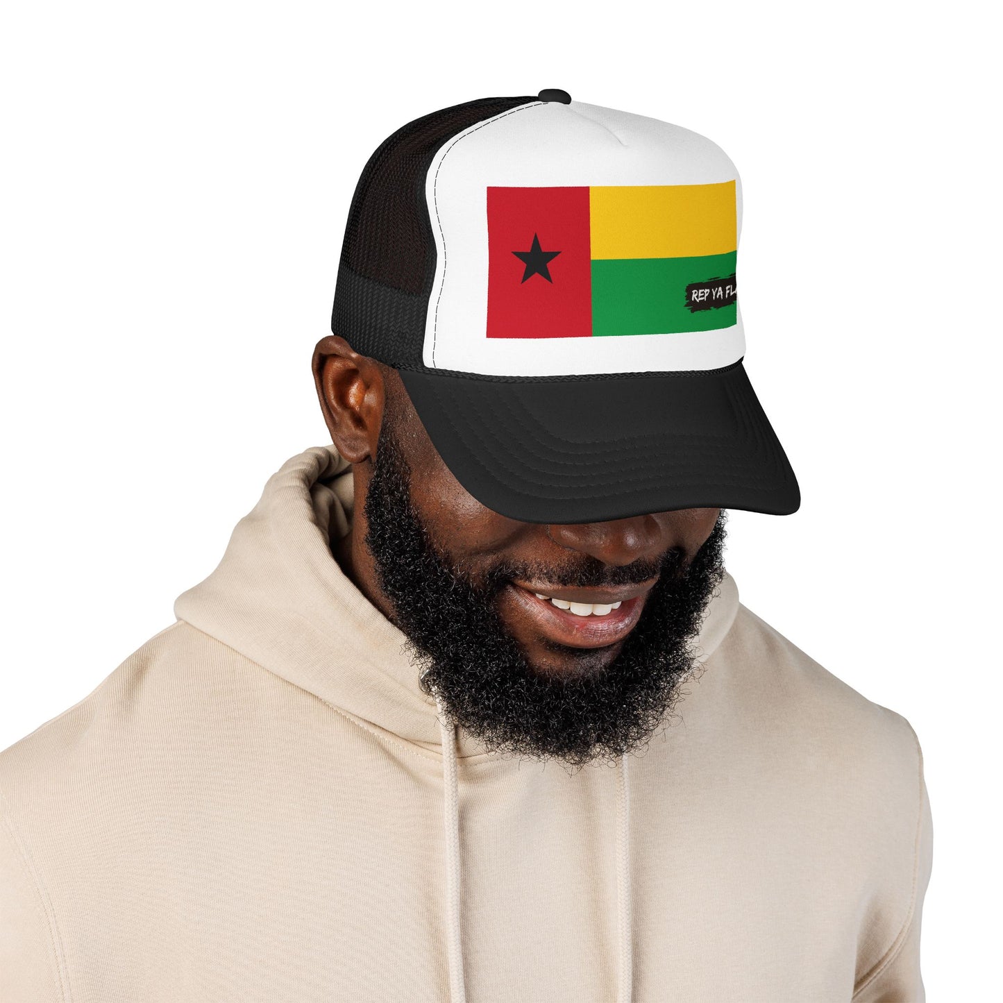 Guinea-Bissau Flag Foam Trucker Hat | Bissau-Guinean Pride Snapback Cap | Rep Ya Flag