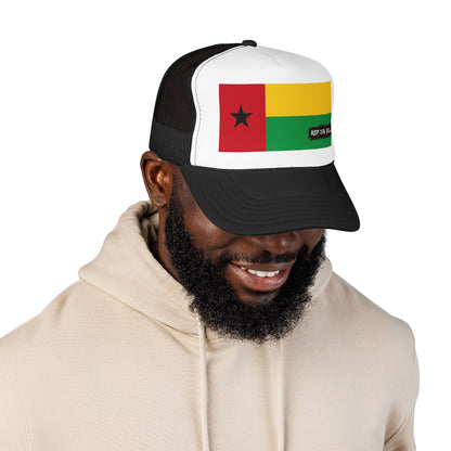 Guinea-Bissau Flag Foam Trucker Hat | Bissau-Guinean Pride Snapback Cap | Rep Ya Flag