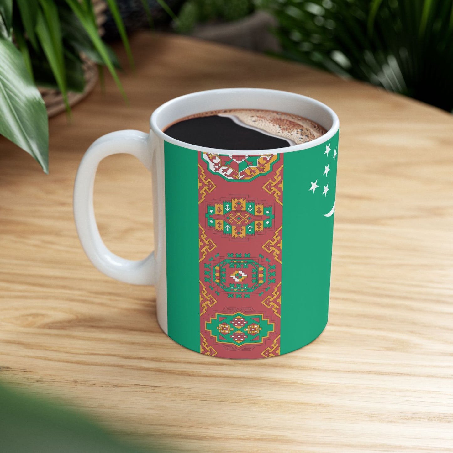 Turkmenistan Flag Coffee Tea Mug 11oz 15oz | Rep Ya Flag Ceramic Mug