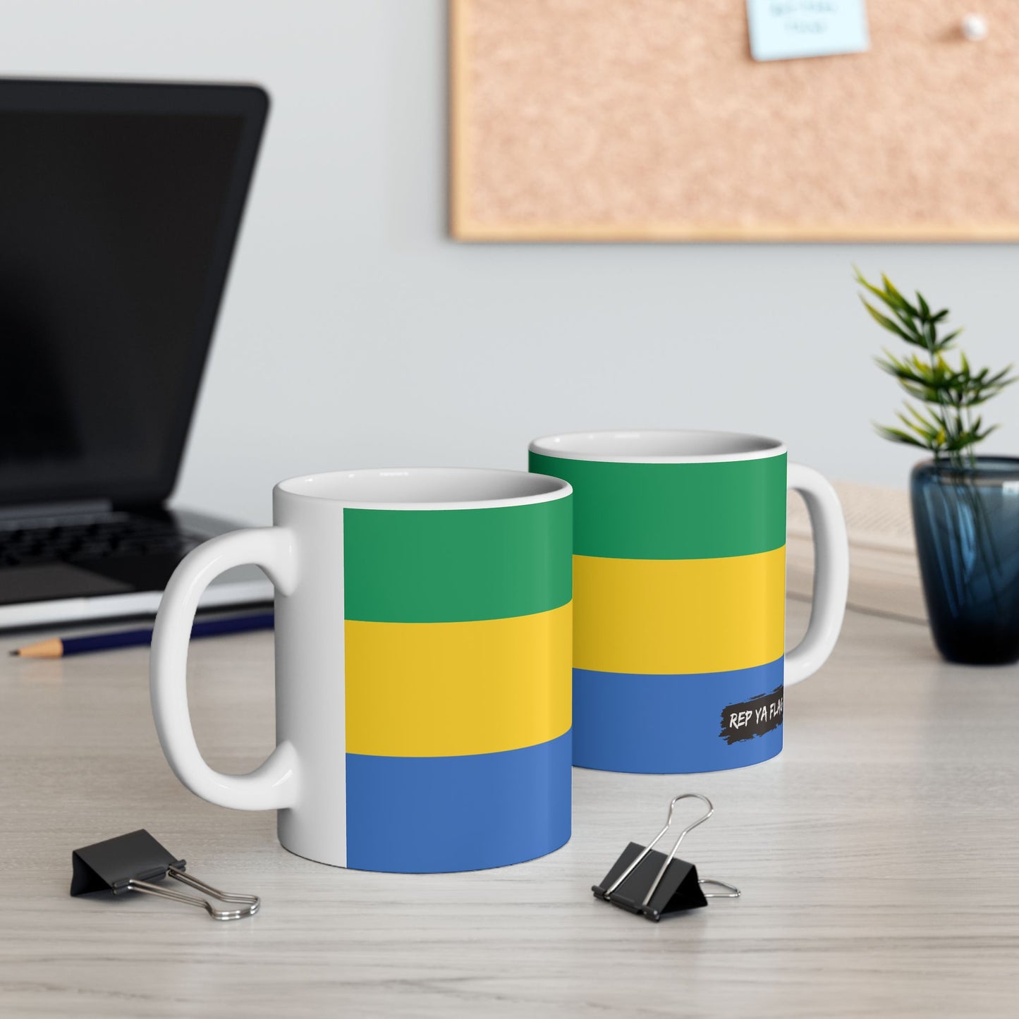 Gabon Flag Coffee Tea Mug 11oz 15oz | Rep Ya Flag Ceramic Mug