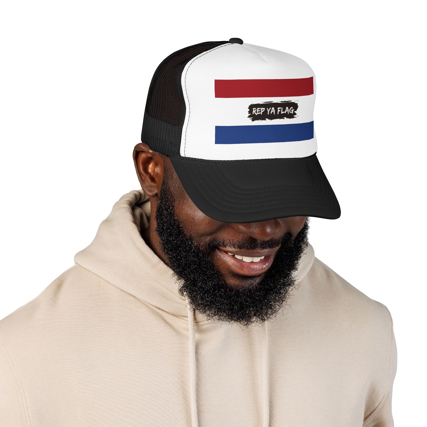 Netherlands Flag Foam Trucker Hat | Dutch Pride Snapback Cap | Rep Ya Flag