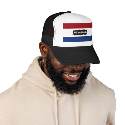 Netherlands Flag Foam Trucker Hat | Dutch Pride Snapback Cap | Rep Ya Flag