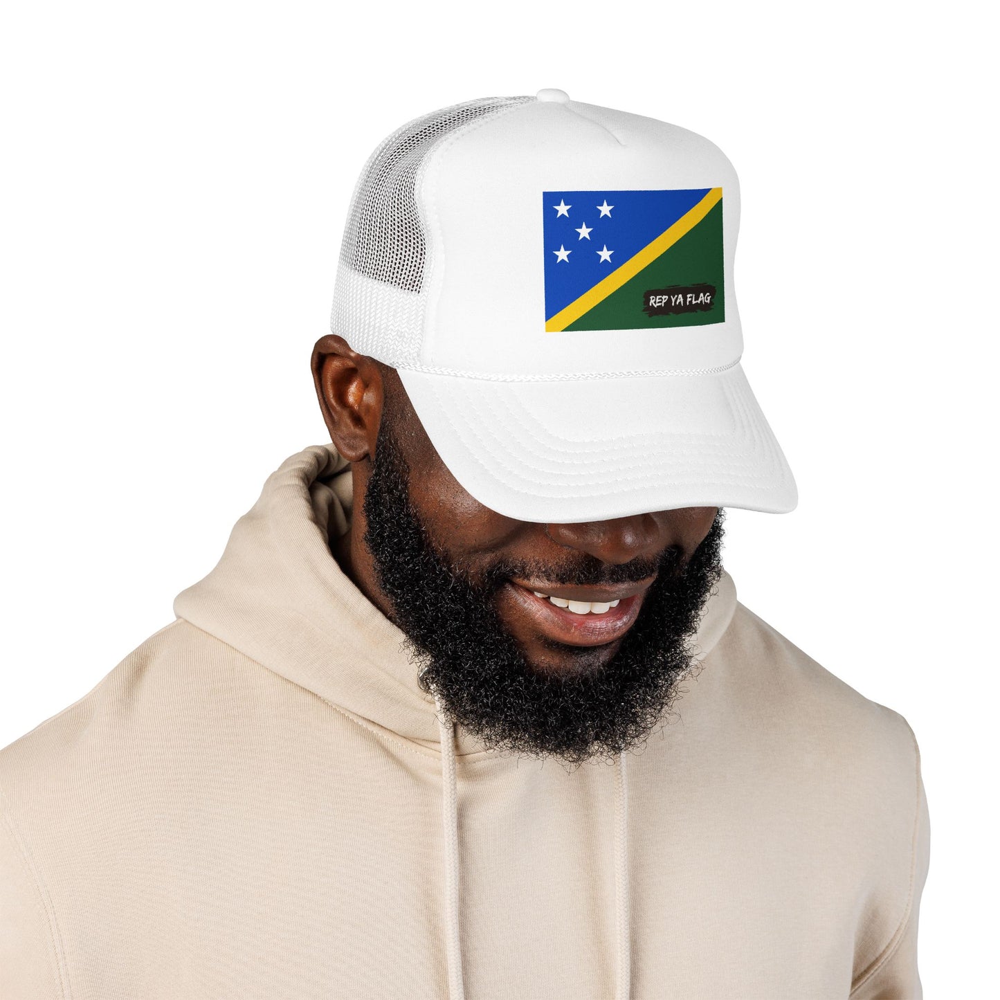 Solomon Islands Flag Foam Trucker Hat | Solomon Islander Pride Snapback Cap | Rep Ya Flag