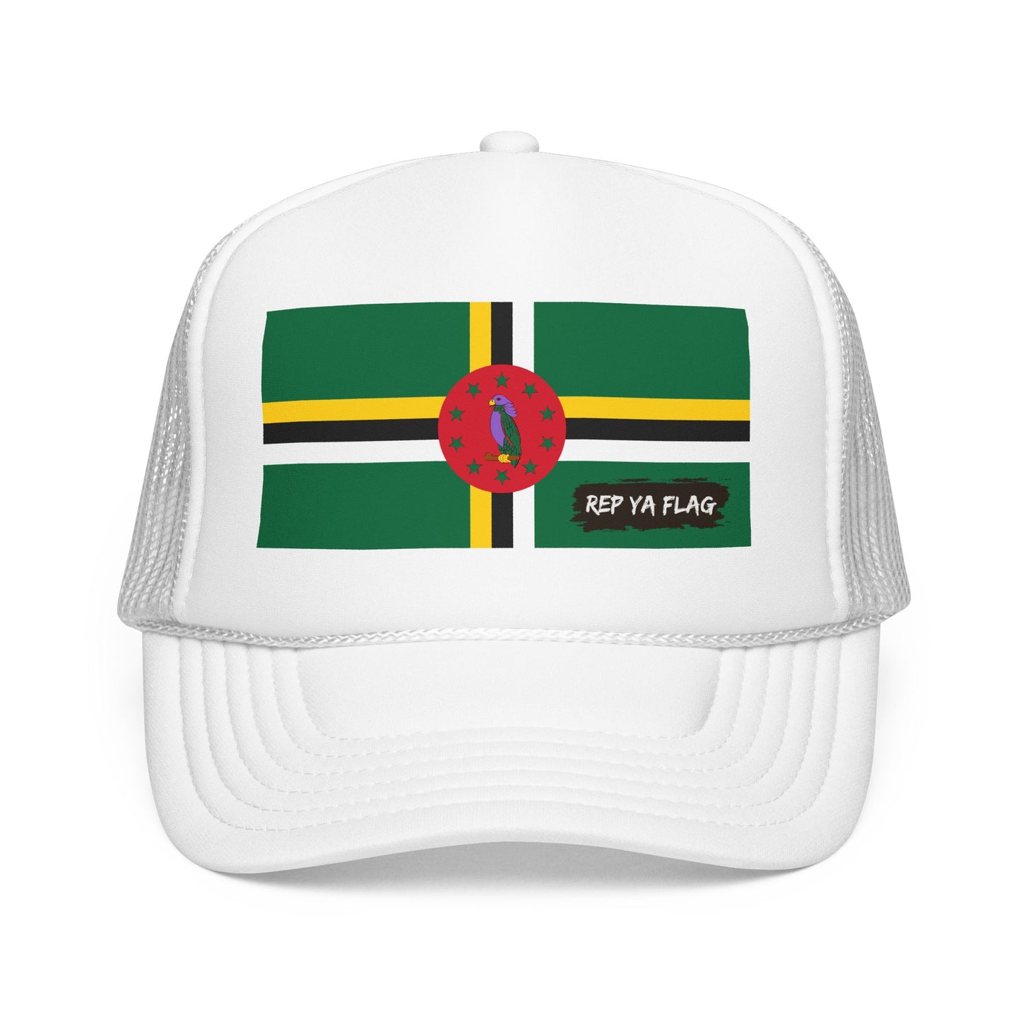 Dominica Flag Foam Trucker Hat | Dominican Pride Snapback Cap | Rep Ya Flag
