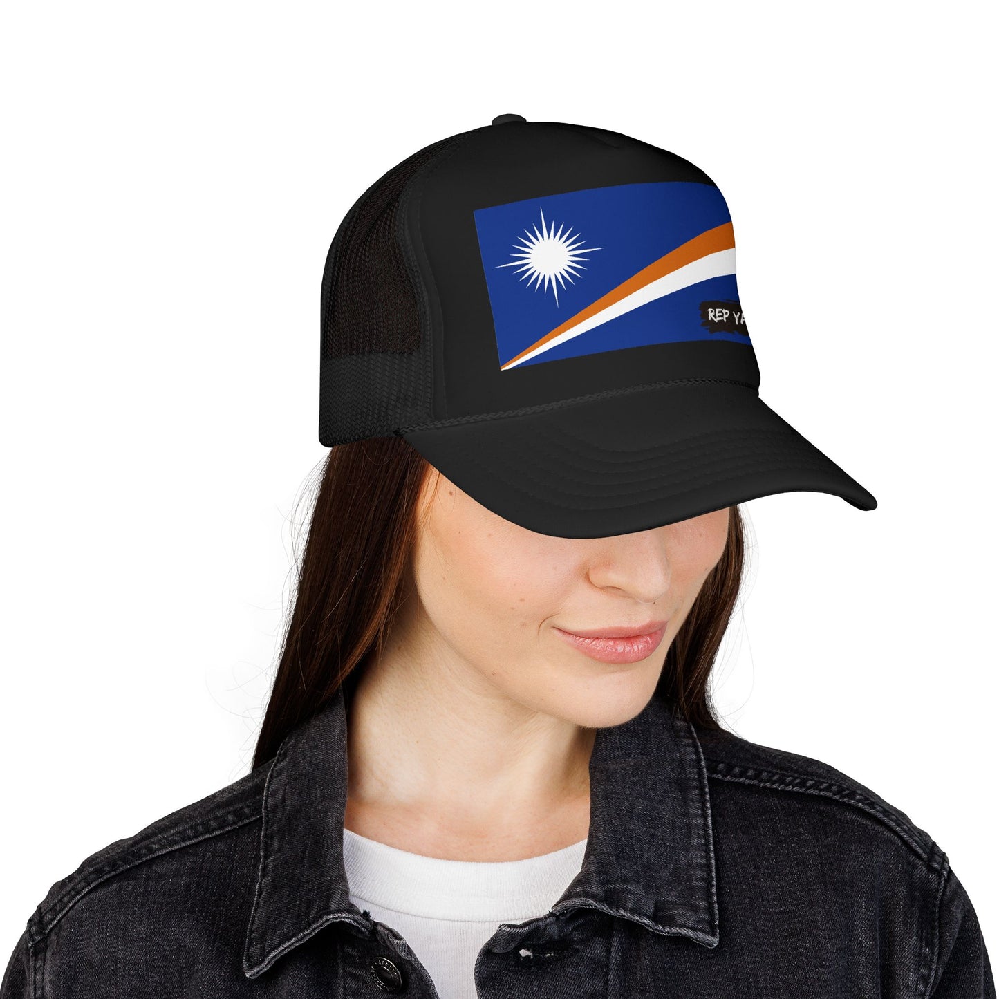 Marshall Islands Flag Foam Trucker Hat | Marshallese Pride Snapback Cap | Rep Ya Flag