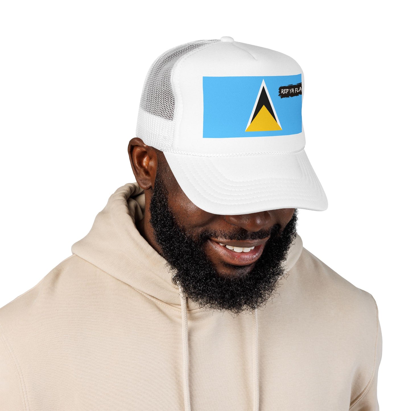 Saint Lucia Flag Foam Trucker Hat | Saint Lucian Pride Snapback Cap | Rep Ya Flag