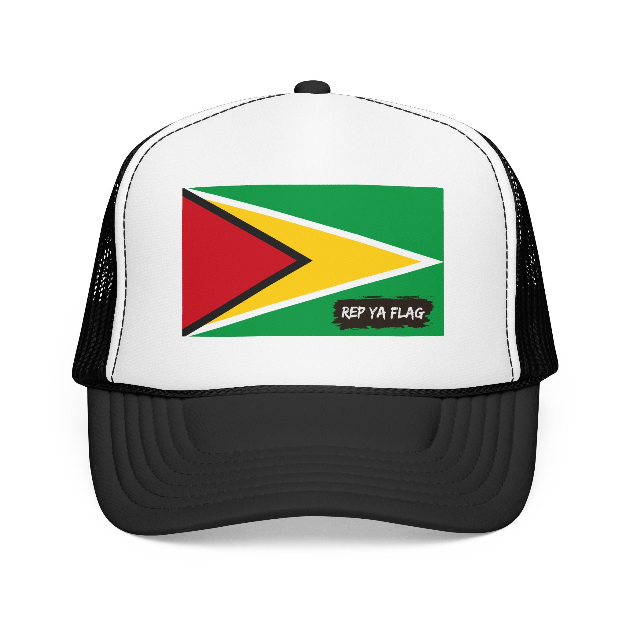 Guyana Flag Foam Trucker Hat | Guyanese Pride Snapback Cap | Rep Ya Flag