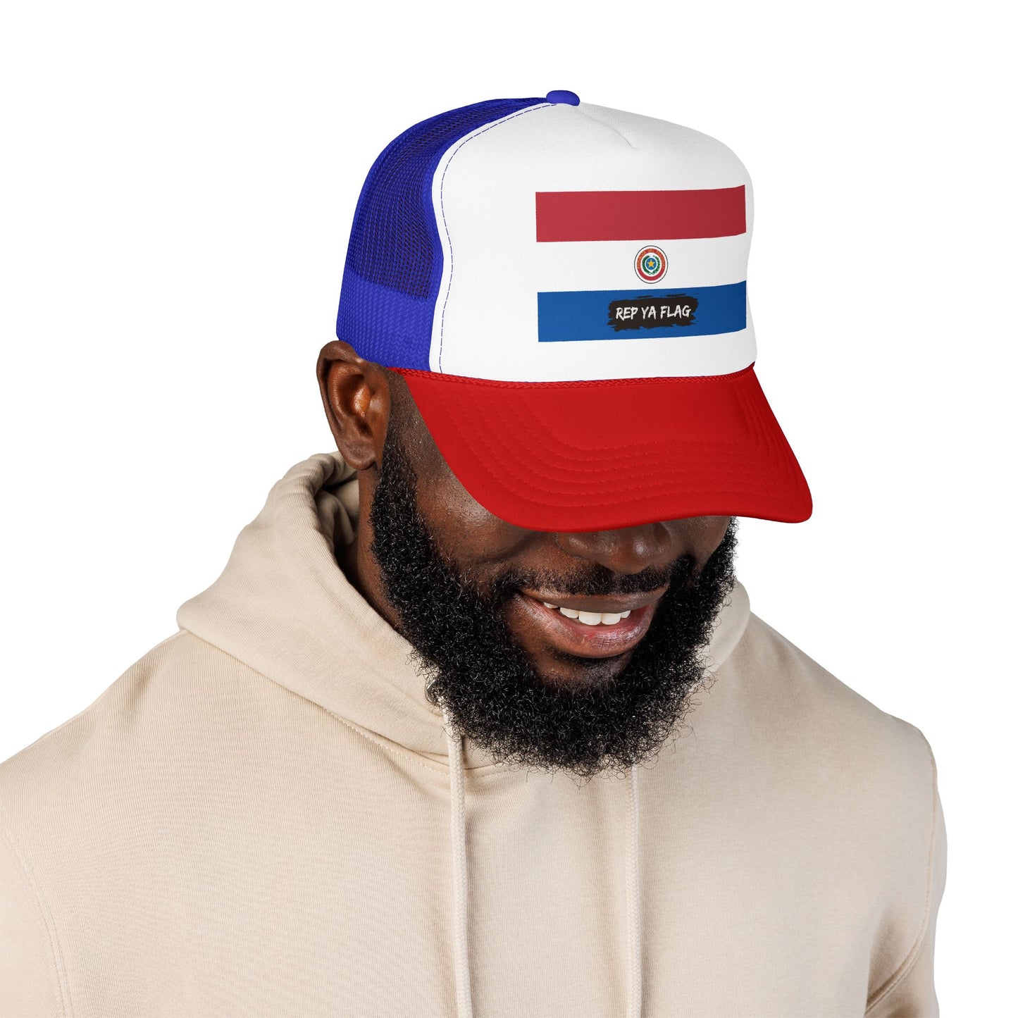 Paraguay Flag Foam Trucker Hat | Paraguayan Pride Snapback Cap | Rep Ya Flag