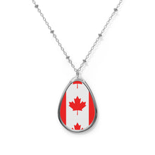 Canada Flag Oval Necklace | Canadian Heritage Pendant | Rep Ya Flag