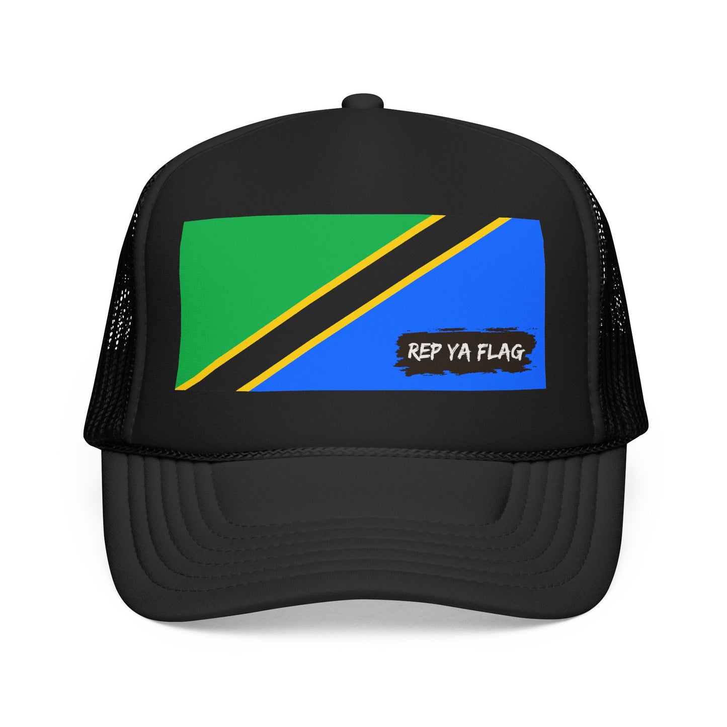 Tanzania Flag Foam Trucker Hat | Rep Ya Flag design