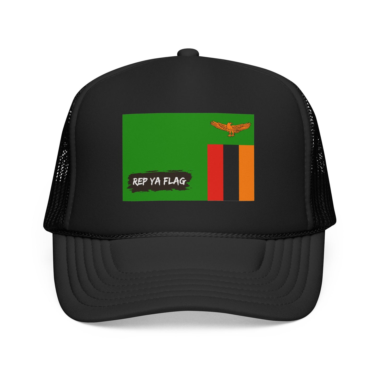 Zambia Flag Foam Trucker Hat | Rep Ya Flag design