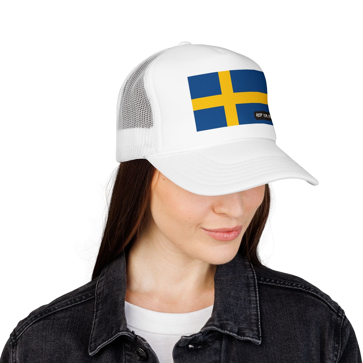 Sweden Flag Foam Trucker Hat | Rep Ya Flag design