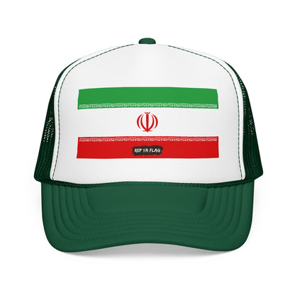 Iran Flag Foam Trucker Hat | Iranian Pride Snapback Cap | Rep Ya Flag