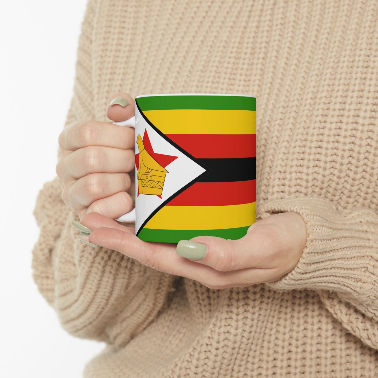 Zimbabwe Flag Mug Ceramic Coffee Cup | 11oz 15oz | Rep Ya Flag