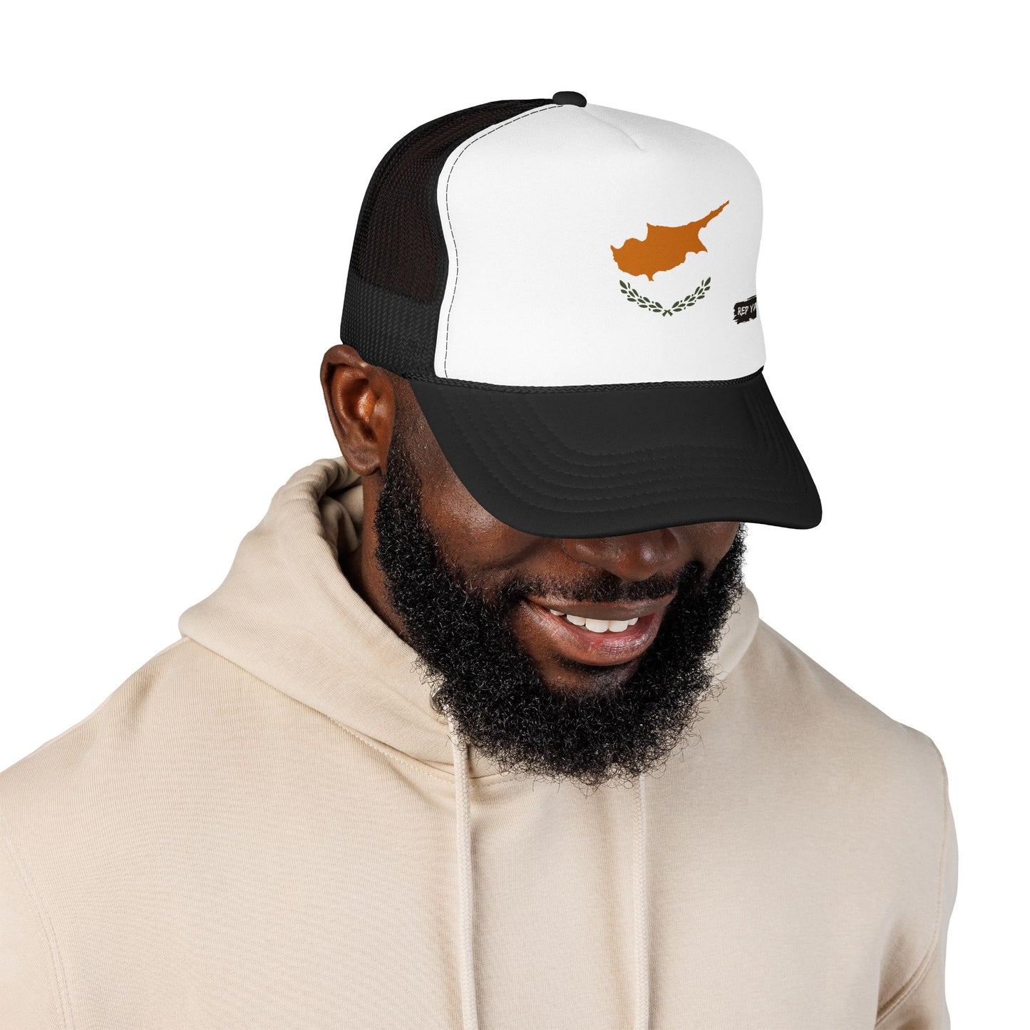 Cyprus Flag Foam Trucker Hat | Cypriot Pride Snapback Cap | Rep Ya Flag