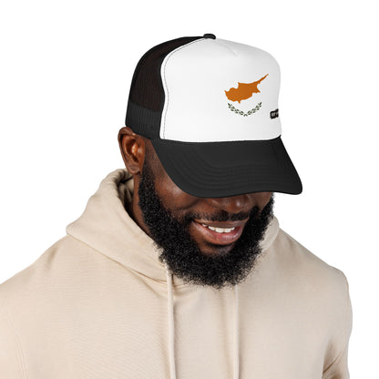 Cyprus Flag Foam Trucker Hat | Cypriot Pride Snapback Cap | Rep Ya Flag