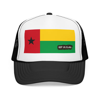 Guinea-Bissau Flag Foam Trucker Hat | Bissau-Guinean Pride Snapback Cap | Rep Ya Flag