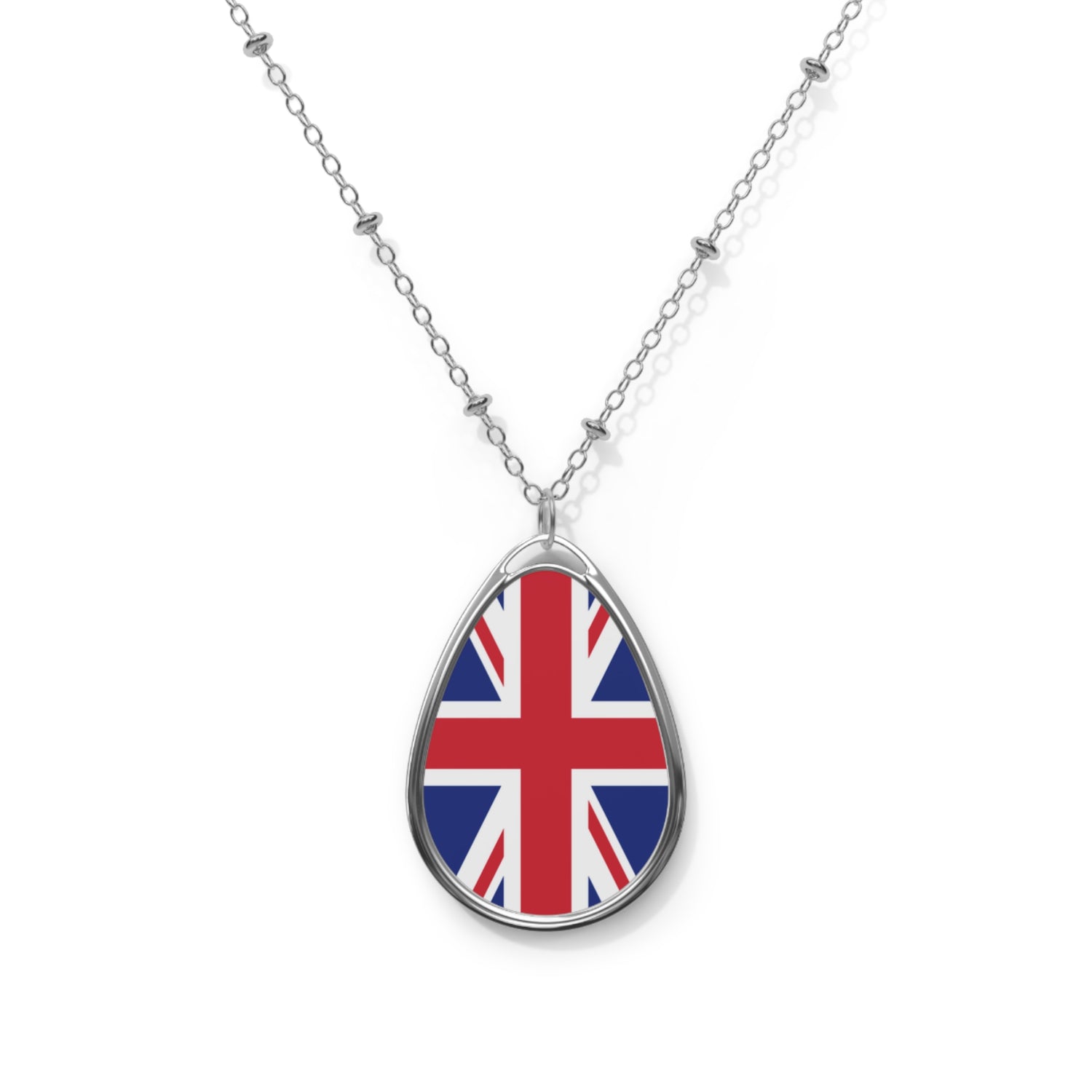 United Kingdom Flag Oval Necklace