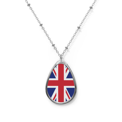 United Kingdom Flag Oval Necklace