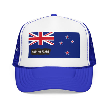 New Zealand Flag Foam Trucker Hat | Kiwi Pride Snapback Cap | Rep Ya Flag