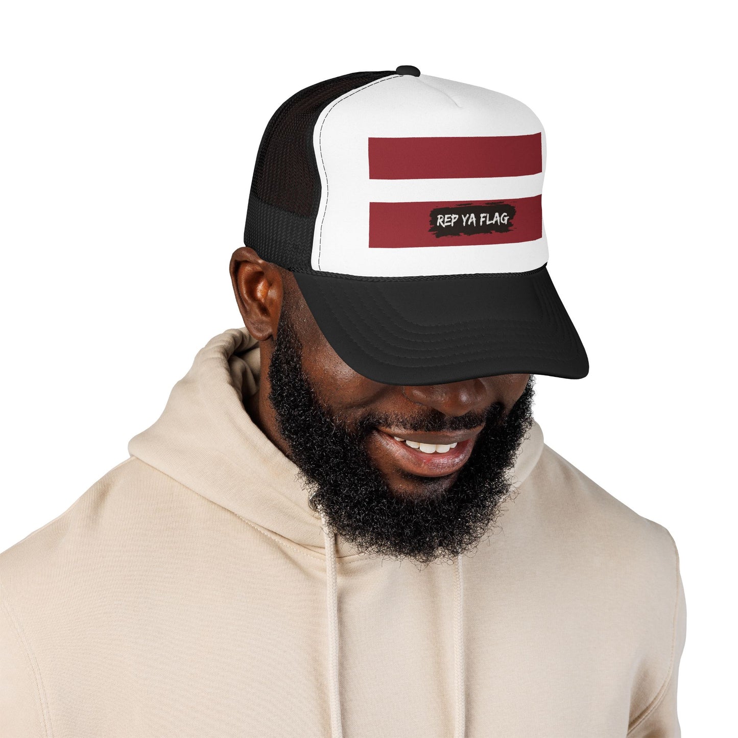 Latvia Flag Foam Trucker Hat | Latvian Pride Snapback Cap | Rep Ya Flag