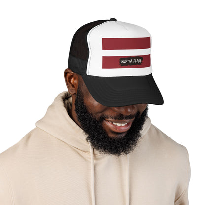 Latvia Flag Foam Trucker Hat | Latvian Pride Snapback Cap | Rep Ya Flag