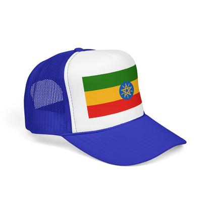 Ethiopia Flag Foam Trucker Hat | Ethiopian Pride Snapback Cap | Rep Ya Flag