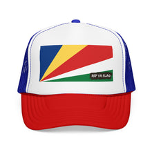 Seychelles Flag Foam Trucker Hat | Seychellois Pride Snapback Cap | Rep Ya Flag