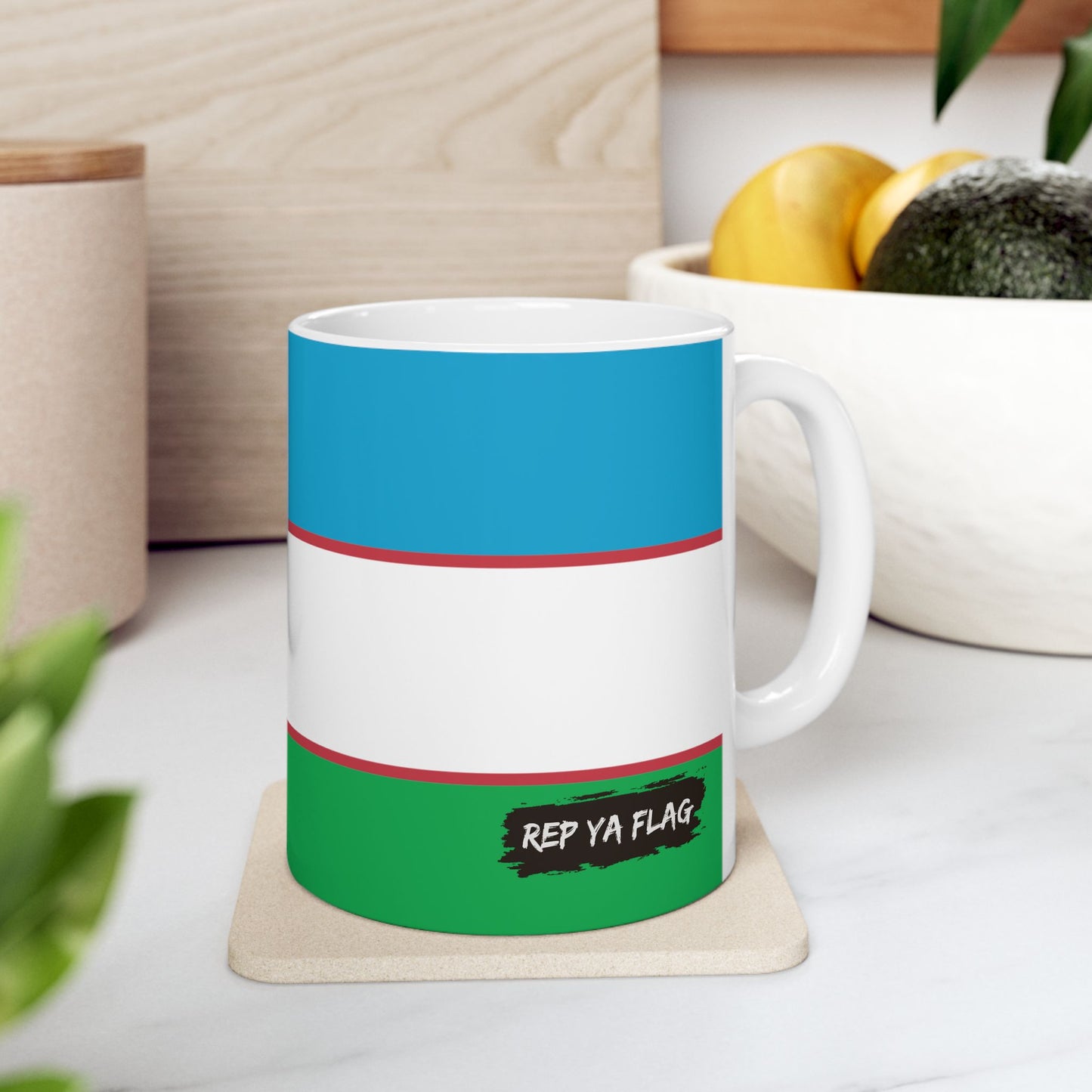 Uzbekistan Flag Coffee Tea Mug 11oz 15oz | Rep Ya Flag Ceramic Mug