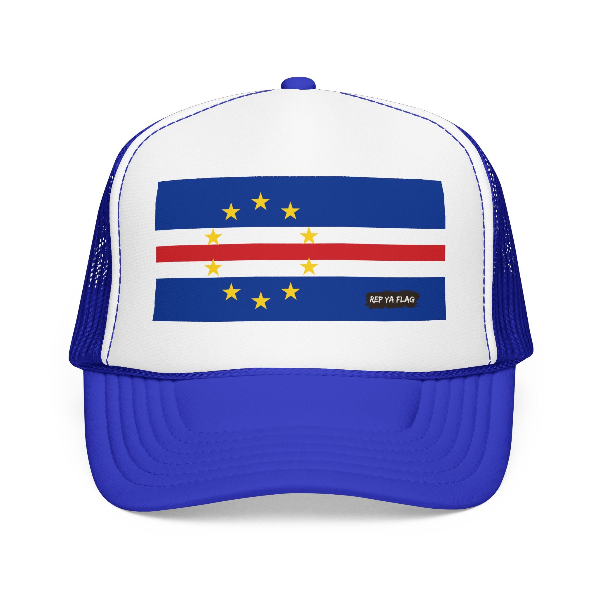 Cabo Verde Flag Foam Trucker Hat | Cape Verde Pride Snapback Cap | Rep Ya Flag