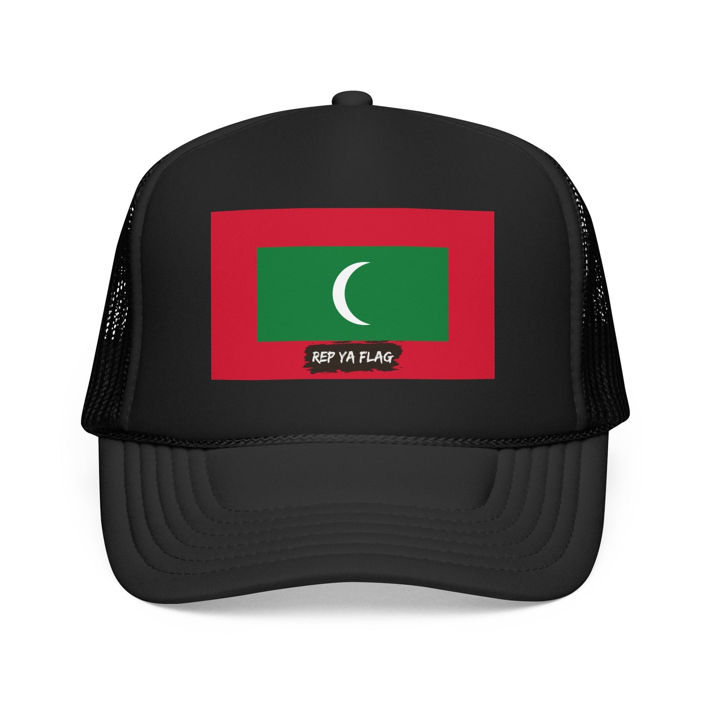 Maldives Flag Foam Trucker Hat | Maldivian Pride Snapback Cap | Rep Ya Flag