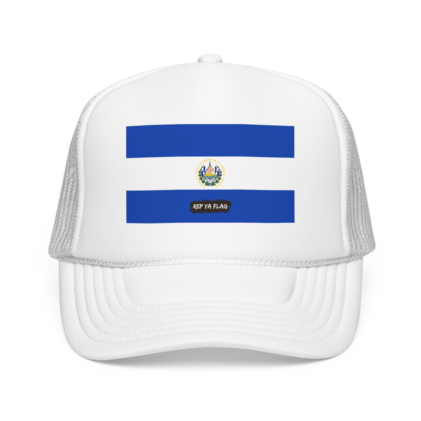 El Salvador Flag Foam Trucker Hat | Salvadoran Pride Snapback Cap | Rep Ya Flag