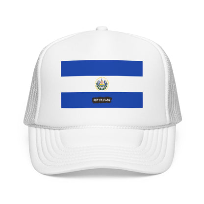 El Salvador Flag Foam Trucker Hat | Salvadoran Pride Snapback Cap | Rep Ya Flag