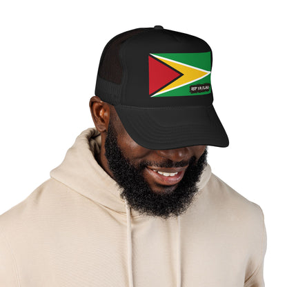 Guyana Flag Foam Trucker Hat | Guyanese Pride Snapback Cap | Rep Ya Flag