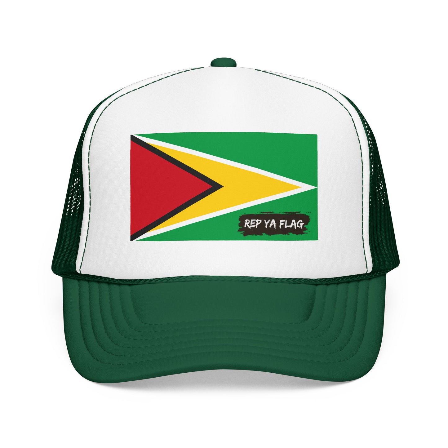 Guyana Flag Foam Trucker Hat | Guyanese Pride Snapback Cap | Rep Ya Flag