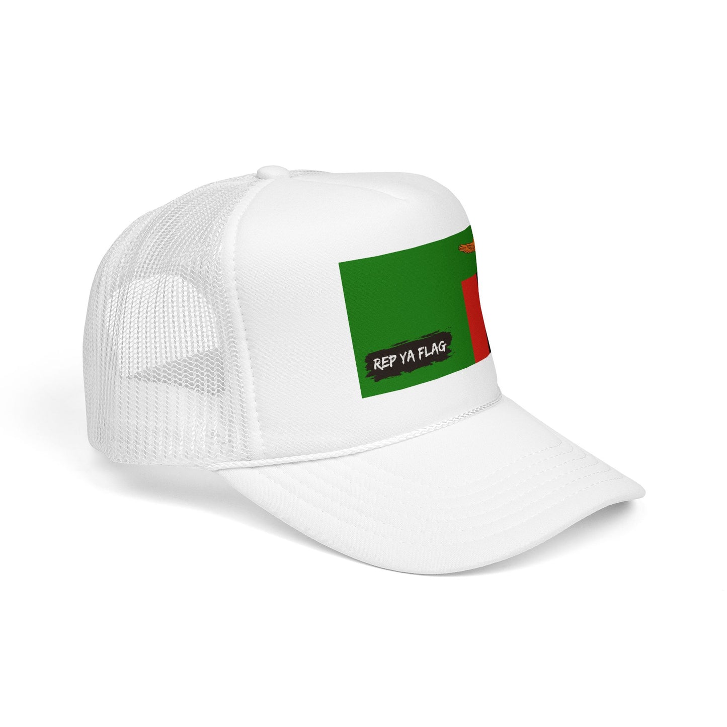 Zambia Flag Foam Trucker Hat | Rep Ya Flag design