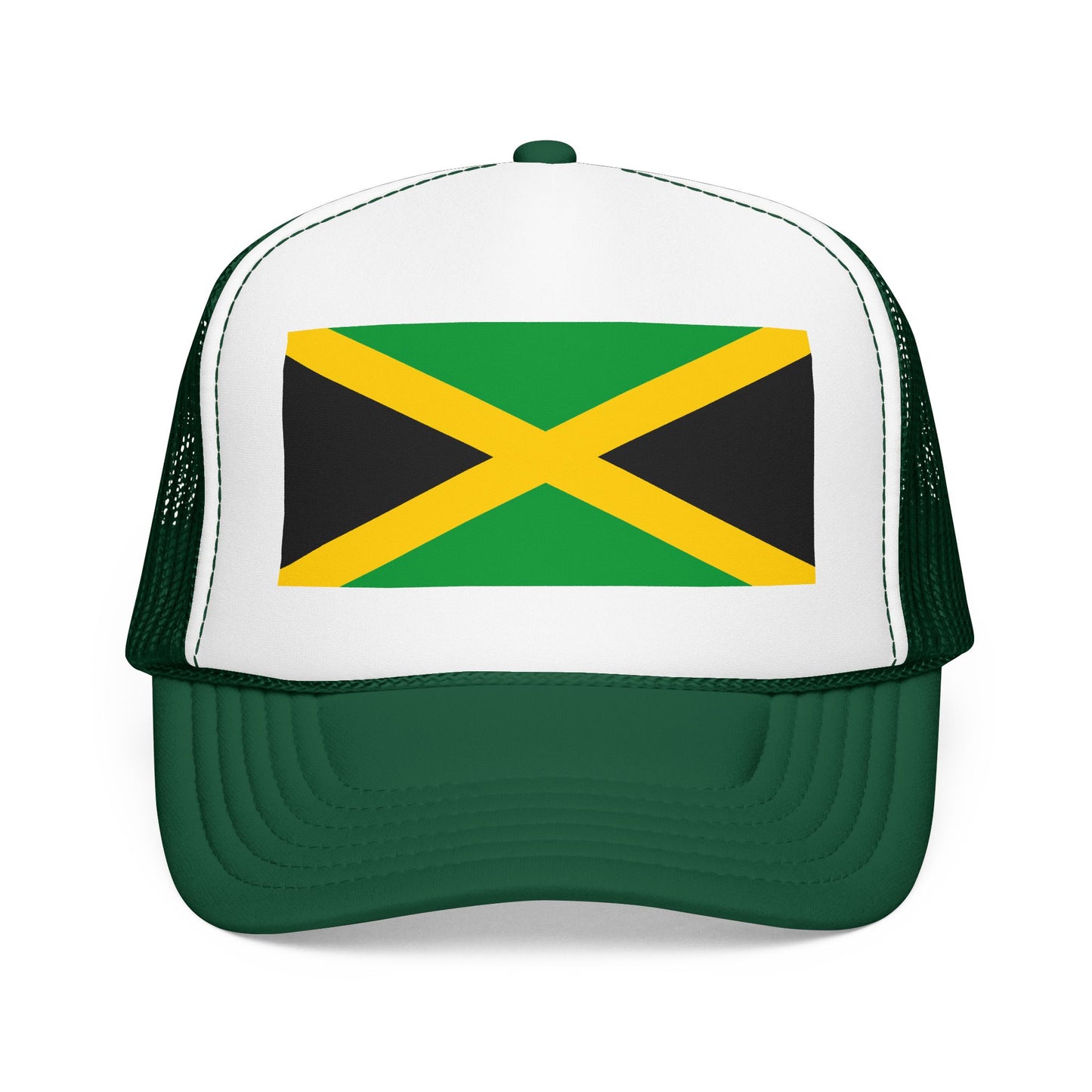 Jamaica Flag Foam Trucker Hat | Jamaican Pride Snapback Cap | Rep Ya Flag
