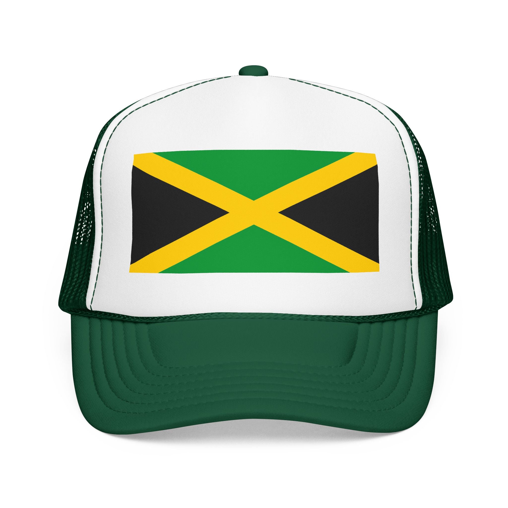 Jamaica Flag Foam Trucker Hat | Jamaican Pride Snapback Cap | Rep Ya Flag