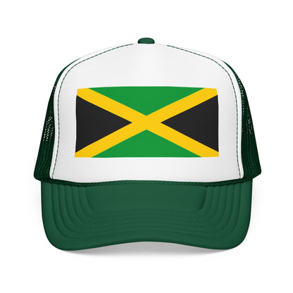 Jamaica Flag Foam Trucker Hat | Jamaican Pride Snapback Cap | Rep Ya Flag