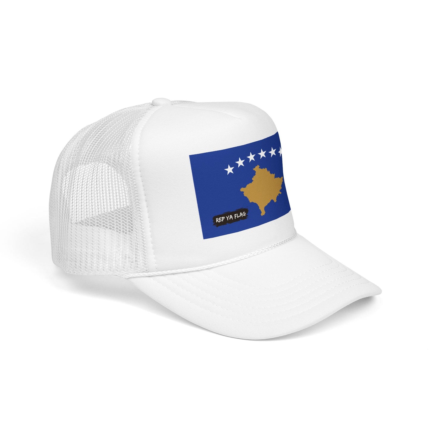 Kosovo Flag Foam Trucker Hat | Kosovar Pride Snapback Cap | Rep Ya Flag