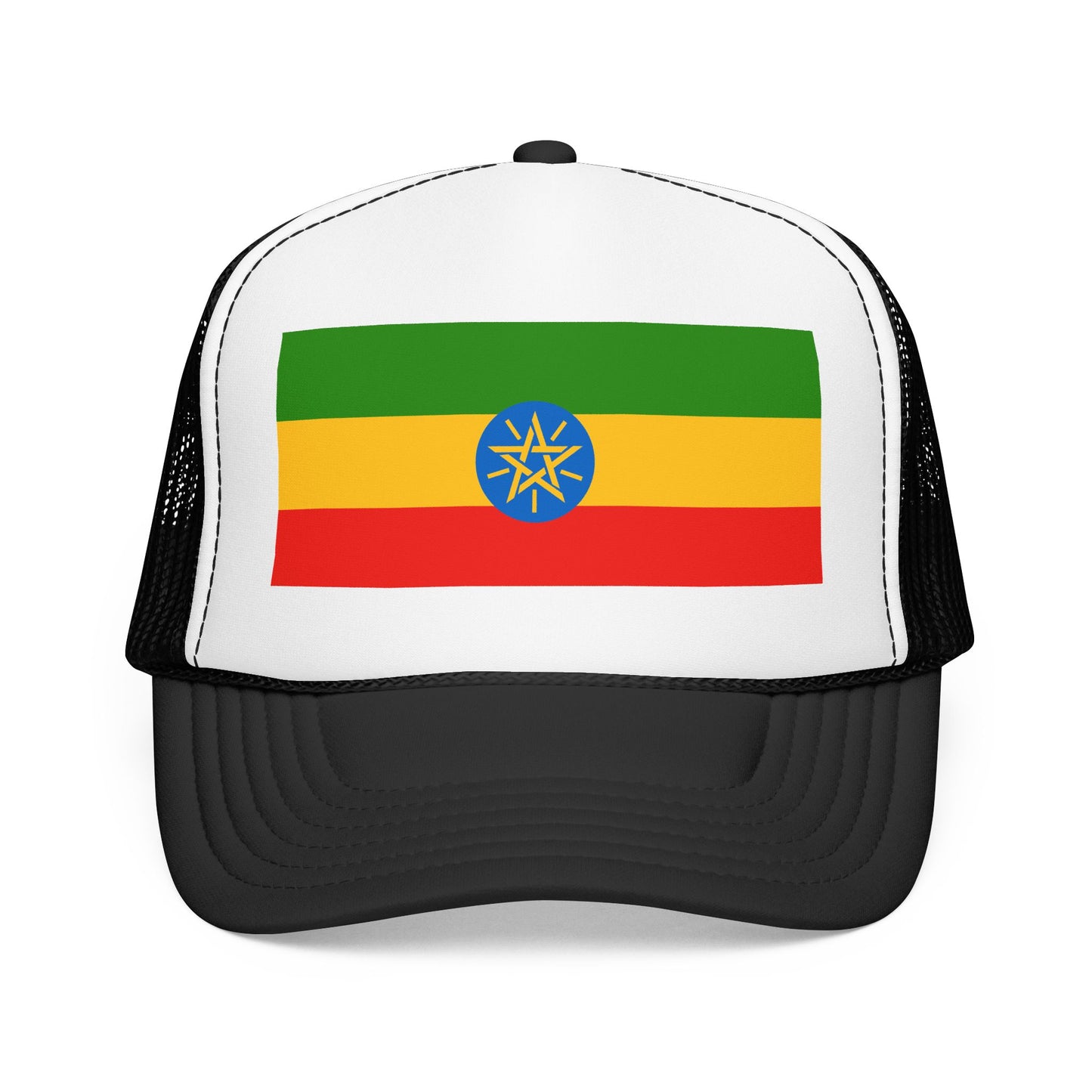 Ethiopia Flag Foam Trucker Hat | Ethiopian Pride Snapback Cap | Rep Ya Flag