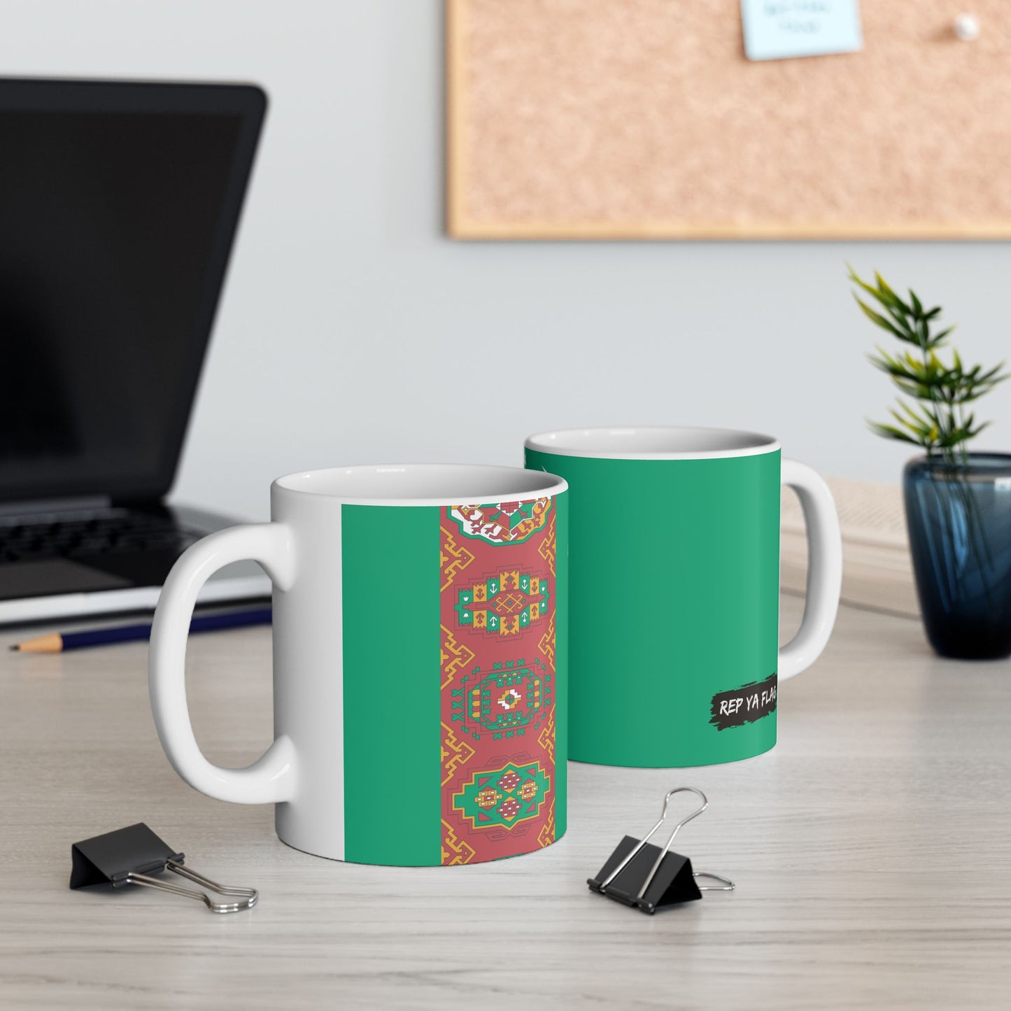 Turkmenistan Flag Coffee Tea Mug 11oz 15oz | Rep Ya Flag Ceramic Mug