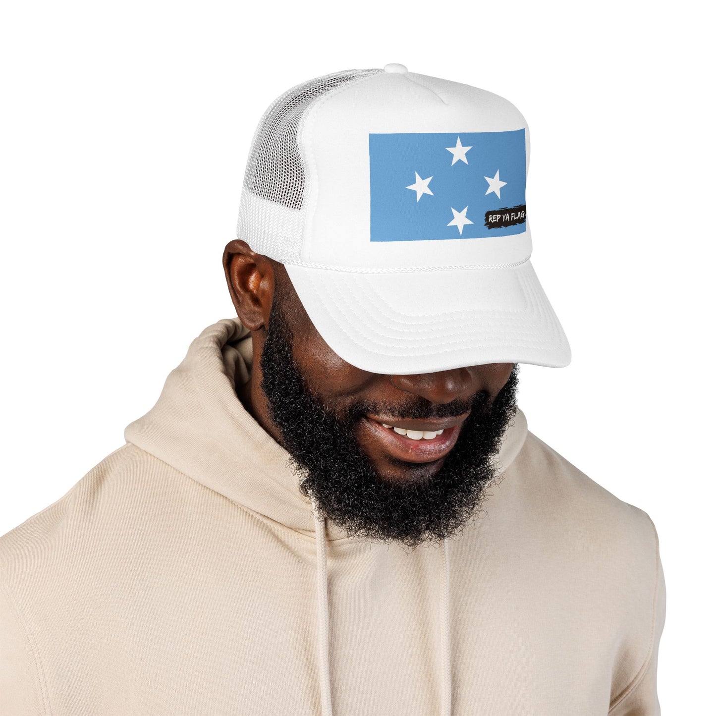 Micronesia Flag Foam Trucker Hat | Micronesian Pride Snapback Cap | Rep Ya Flag